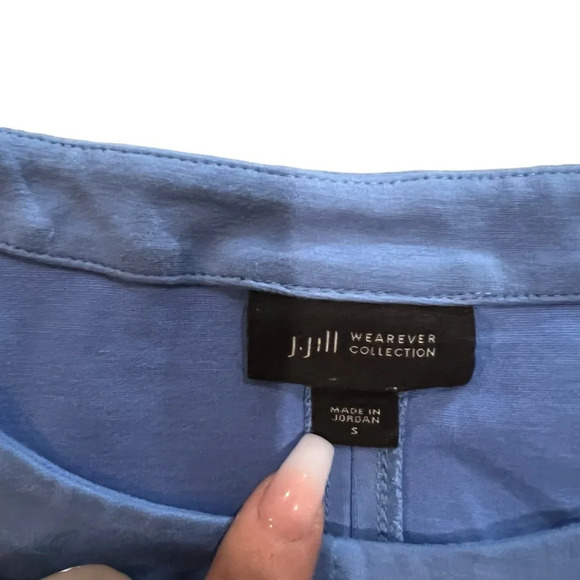 J.‎ Jill Wear Ever Collection Blue Long Line Sleeveless Tunic Shirt Size Small - Picture 2 of 4